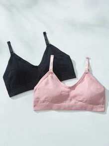 2pcs Seamless Underwear Set For Tween Girls - Multicolor - View 3