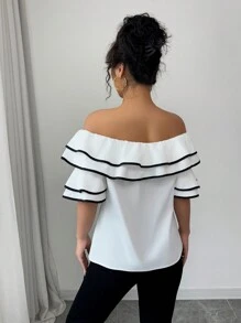 Selianne Blusa con hombros al descubierto y volantes