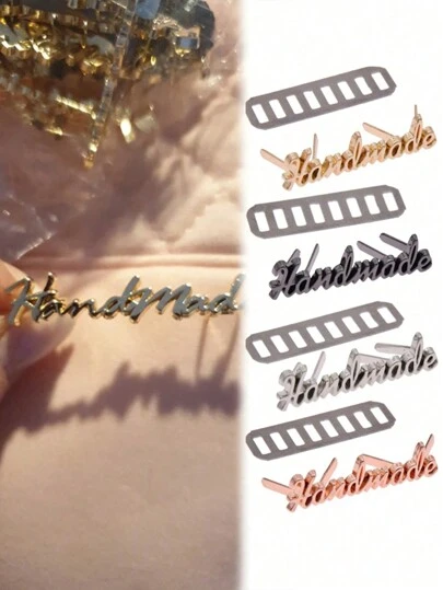 10 Pcs Handmade Letter Metal Labels For Jeans Shoes Clothes Labels Tags Handmade Purse Handbag Leather Craft DIY Accessories