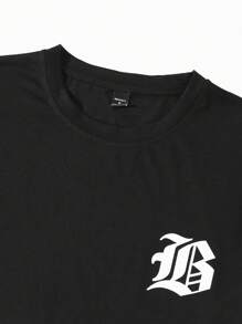 Manfinity Homme Plus Size Men's Flared Printed T-Shirt And Pants Set - Multicolor - View 5