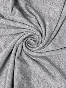 SHEIN Frenchy 1pc Plus Size Women Casual Loose 2 Pieces Set,Fashionable Grey Sports Outfit With Long Sleeve Top & Matching Bottom, Comfortable & Versatile For Daily Wear - Light Grey - View 8