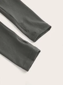 Slaydiva 2pcs/Set Women's Utility Pocket Cropped Long Sleeve Top & Bodycon Mini Skirt - Grey - View 5