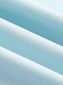 SHEIN Clasi 2pcs Women Chiffon Solid Color Blouse And Floral Wide Leg Pants Elegant Suit Set - Baby Blue - View 4