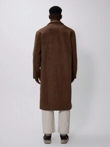 Musero Brushed Overcoat - Mocha Brown - View 3
