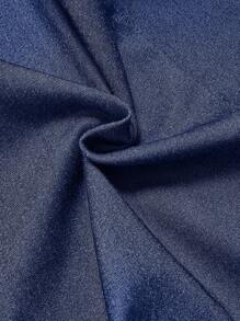 SHEIN MOD Bluză cu mânecă scurtă, cu fundă, cu mânecă scurtă, cu fundă în partea din față, cu fundă în partea din față, jachete cu efect denim