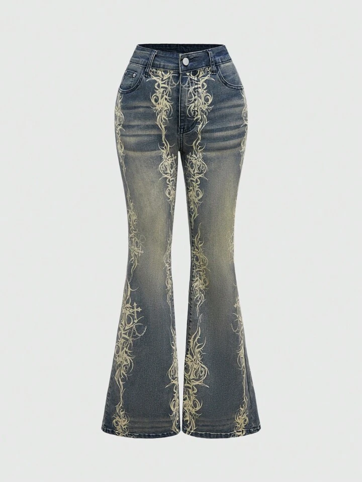 パンツ 2000s foravi grunge flare paint denim 2000s foravi grunge flare paint denim