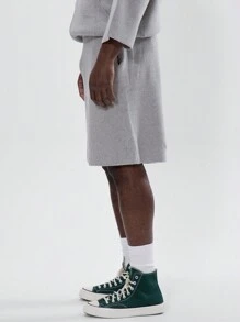 Musero Men Basics Style Plain Jersey Track Shorts Only Spring Summer - Grey - View 3