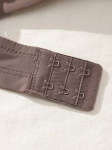 Women's Solid Color Spaghetti Strap Minimalist Fitted Casual Bra - Mocha Brown - View 6