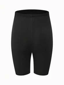 SHEIN Adjustable Waist Black Maternity Leggings, Versatile