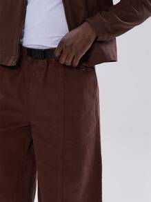 Musero Long Line Paneled Clip Fastening Belt Jorts Jean Shorts Winter - Coffee Brown - View 5