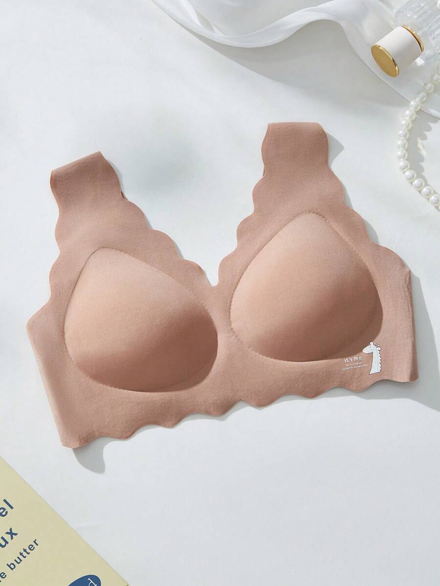 女童纯色贝壳边休闲修身内裤 - 咖啡棕 - 查看 1