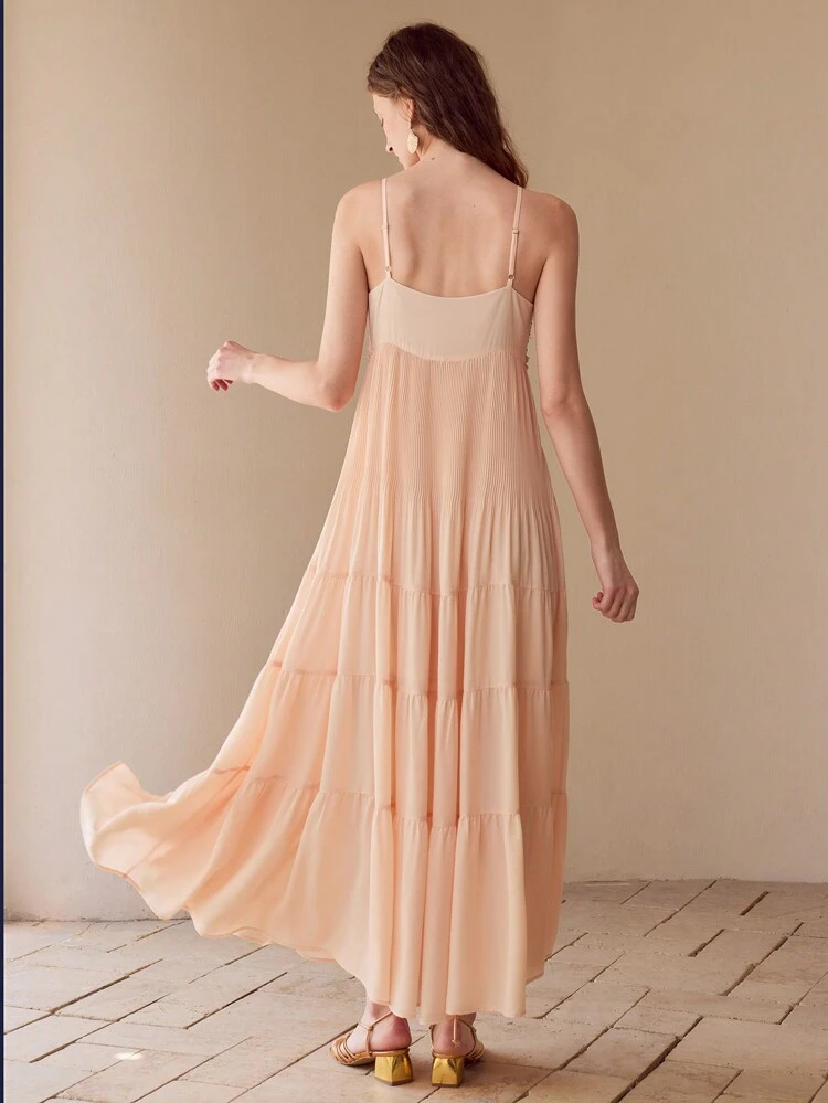 CONTRAST SEQUIN FLOWY CAMI DRESS,SPRING/SUMMER