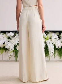 MOTF Soiréza PANTALONES DE TRAJE CON PATA ANCHA FRUNCIDA
