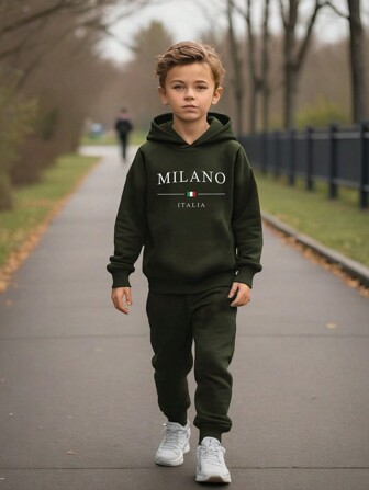 Jonge jongen 2 stuks Casual Sport Running Streetwear, Geschikt voor herfst/winter