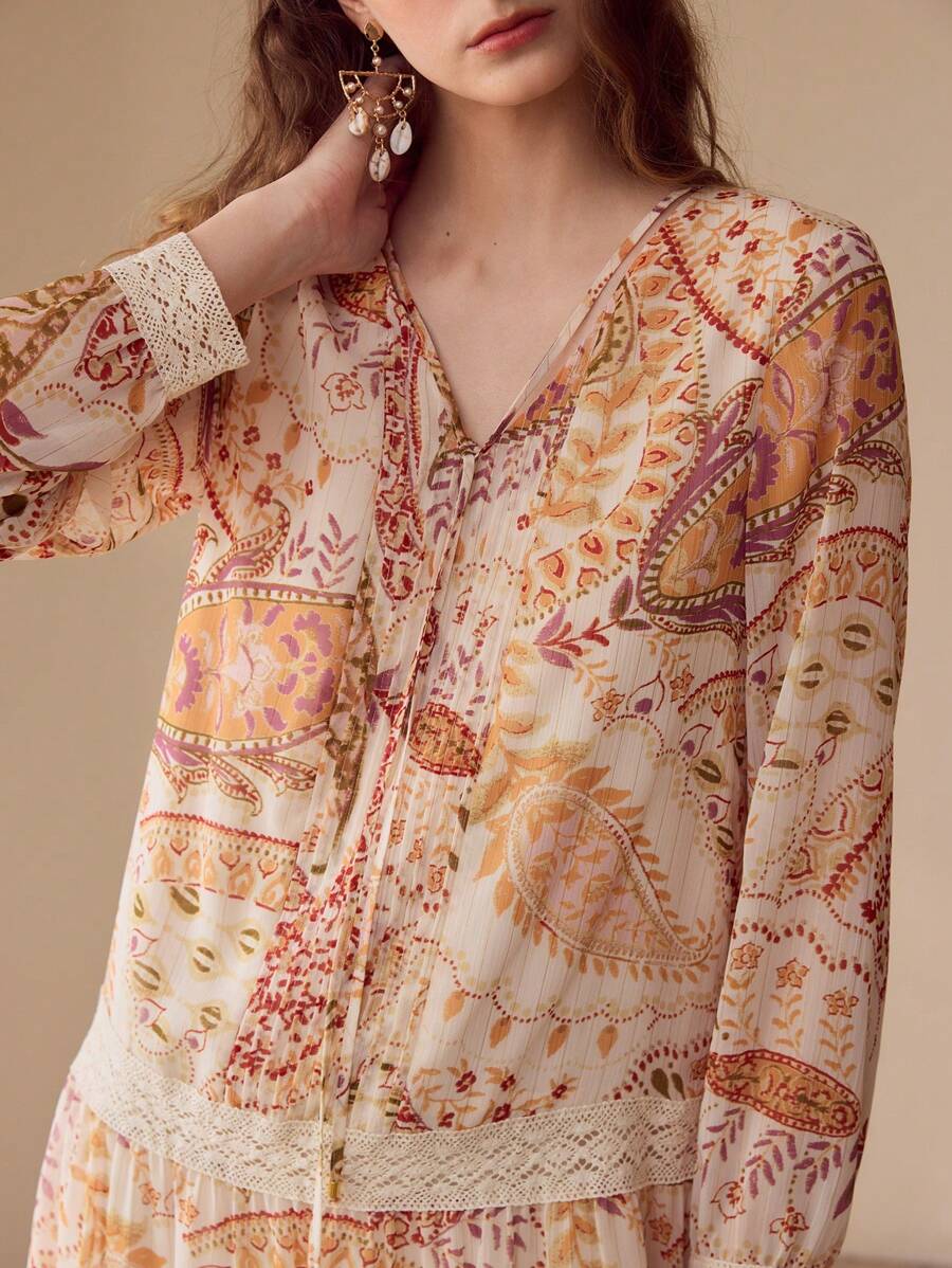 MOTF PREMIUM PAISLEY PRINT LIGHTWEIGHT DRESS,SPRING/SUMMER - Multicolor - View 2