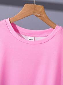 SHEIN Leap Crew Tween Boy Vacation Ombre Design Sleeveless Tank Top & Shorts Set - White - View 4