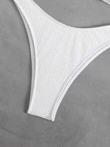 SHEIN Swim Women's Simple & Sexy Special Fabric Beach Outfit, Can Showcase The Figure For Summer Beach Vacation
