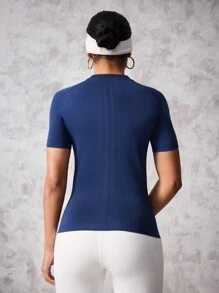 Seamluxe SHEIN Sport Women's Seamless High Elasticity Workout Short Sleeve Top