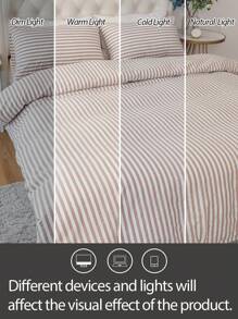 2/3件套100%纯棉麻混纺被套组（1个被套，1/2个枕套），不含填充物，适用于卧室、客房