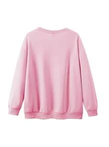 Calvaya Women's Plus Cute Tiger Pattern Casual Simple Outdoor Round Neck Pullover, Suitable For Autumn And Winter,Graduation,Teacher,Back To School Fall - Pink - View 2