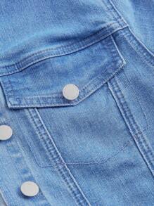 SHEIN MOD Women's Casual Denim Dress, Minimalist & Fashionable For Daily Wear - Light Wash - View 3