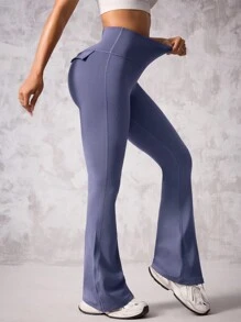 Easithlete Women's High Waist Elastic Sports Pants, Suitable For Running And Fitness - Lilac Purple - View 3