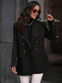 Aveloria Modichic Lapel Neck Double Breasted Casual Blazer Fall Cloth For Women