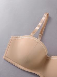 2pcs Plus Size Women Contrast Lace Comfortable Underwire Lingerie Bra Set - Multicolor - View 5