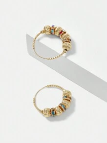 MOTF PREMIUM BÔNG TAI VÒNG KIM CƯƠNG VI KIM CƯƠNG MÀU VÀNG THỜI TRANG - Vàng - Xem 4