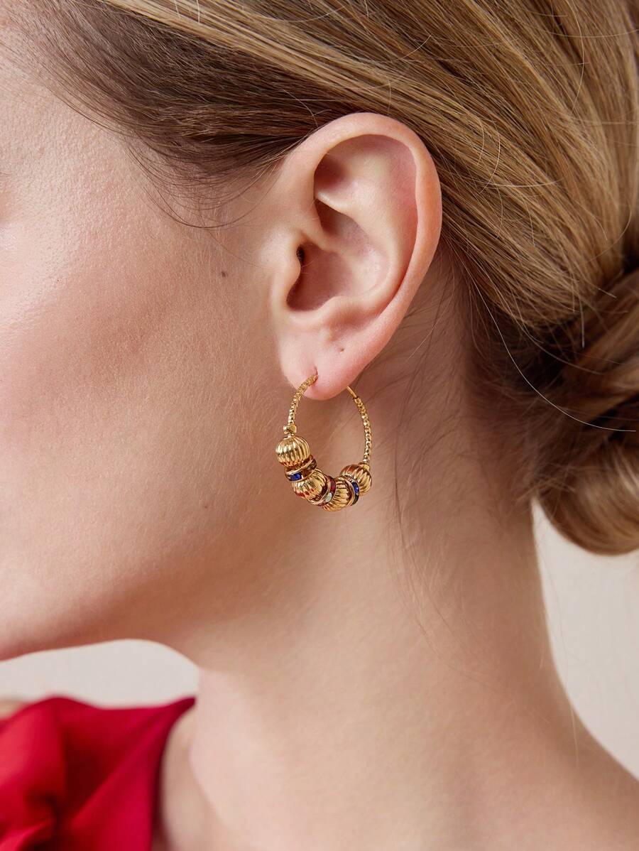 MOTF PREMIUM BÔNG TAI VÒNG KIM CƯƠNG VI KIM CƯƠNG MÀU VÀNG THỜI TRANG - Vàng - Xem 2