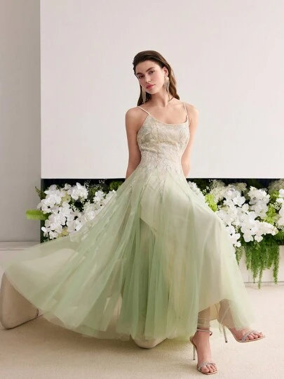 MOTF Soirza CONTRAST MESH FLOWY COCKTAIL DRESSMotf