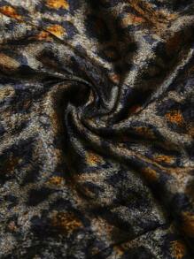 Abito da donna elegante e sexy con stampa leopardata e glitter - nero - Visualizzare 4