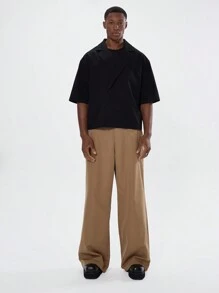 Musero Men Baggy Wide Leg Plain Style Elasticated Waistband Trousers Winter Streetstyle - Multicolor - View 1