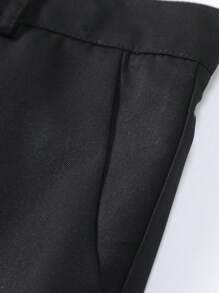 Manfinity Mode 大码男式 2 件套纯色翻领长袖西装外套和裤子