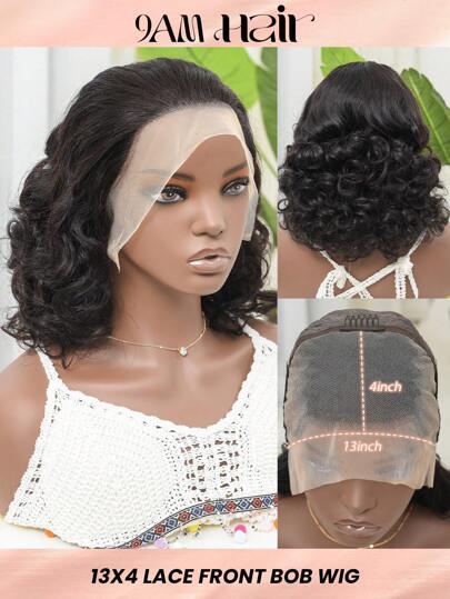 13x4 Lace Front Short Bob wig Loose Wave Human Hair Bob Wig Curly Hair Lace Frontal Wig Water Wave Front Closure Bob Wigs For Woman
