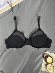 Snug Zone Thin Mesh Lightly Padded Underwire Middle Support Lift Prevent Sagging Bra With U Plunge Back Adjustable ,3 Pcs - Multicolor - View 6