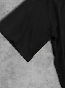 Manfinity Dauomo Sommerneu Lässig Herren Kurzarm-T-Shirt mit Henley-Ausschnitt, amerikanischer Stil bedruckte Shorts für Reisen/Urlaub/Outdoor Camping