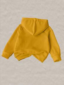 1 chiếc áo nỉ thể thao thường ngày cho bé trai, thích hợp cho mùa thu và mùa đông. - Màu vàng - Xem 3