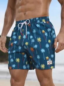 Surfspeed Men's Tie Front Printed Pocket Casual Beach Pants, Vacation & Leisure Men Swim Trunks - Multicolor - View 1