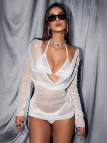 Summer 2025 Music Festival Outfit Swim Event,Music Festival,Vacation Outfits Woman,Mardi Gras Outfits,Party Y2k Bikini Sets,Dangling Design Cover Ups 3pcs Suit