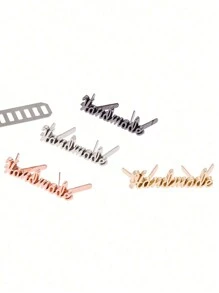 10 Nhãn kim loại chữ cái thủ công cho quần jean, giày dép, nhãn quần áo, thẻ thủ công, ví, túi xách, đồ da, phụ kiện tự làm - Nhiều màu - Xem 7