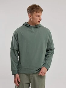 Musero 双层长袖连帽卫衣 - 綠色 - 查看 4