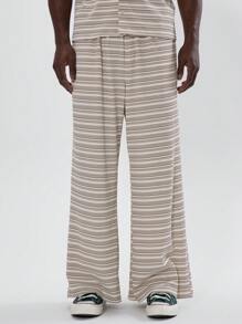 Musero Men Wide Leg Lightweight Contrast Striped Sweatpants Lounge Style Winter Comfort - Multicolor - View 2