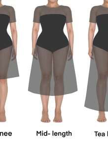 EMERY ROSE Plus Size Embroidered V-Neck Mid-Calf Length Casual Everyday Dress, Spring/Summer - Apricot - View 3