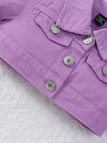 Bộ đồ denim 2 món dễ thương và ngọt ngào cho bé gái - Màu tím - Xem 5