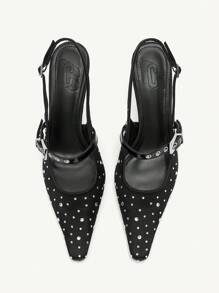 CUCCOO CHICEST Tacones de aguja decorados con rhinestones de moda para mujer