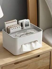 1 PC Multipurpose Desktop Storage Box With Tissue Paper Holder Drawer Paper Box Remote Control Holder Office Desk Organizers