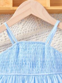 SHEIN Vestido de tirantes azul lindo de verano para bebé niña para vacaciones