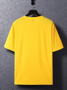 Manfinity Homme Men's Round Neck Short Sleeve Letter Print Casual T-Shirt