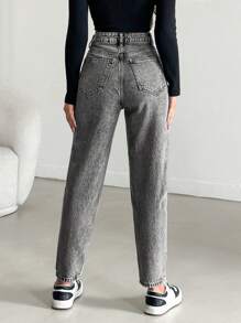Cottnline 100% Baumwolle hellgraue gerade Jeans